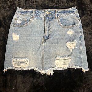 Distressed Forever 21 Denim Skirt sized 25